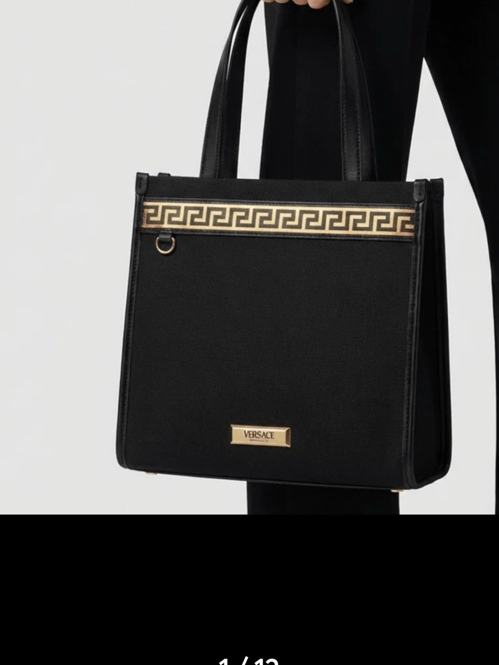 Versace Black and Gold Signature Tote